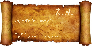 Kajtár Antal névjegykártya